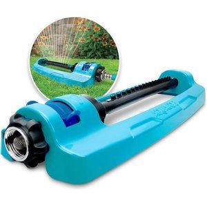 Indestructible Metal Base Oscillating Sprinkler with Adjustable Spray, 3600-Sqft